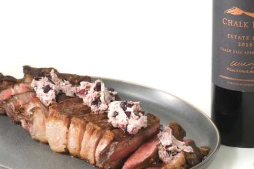 Pan Seared Ribeye with Red Wine Butter