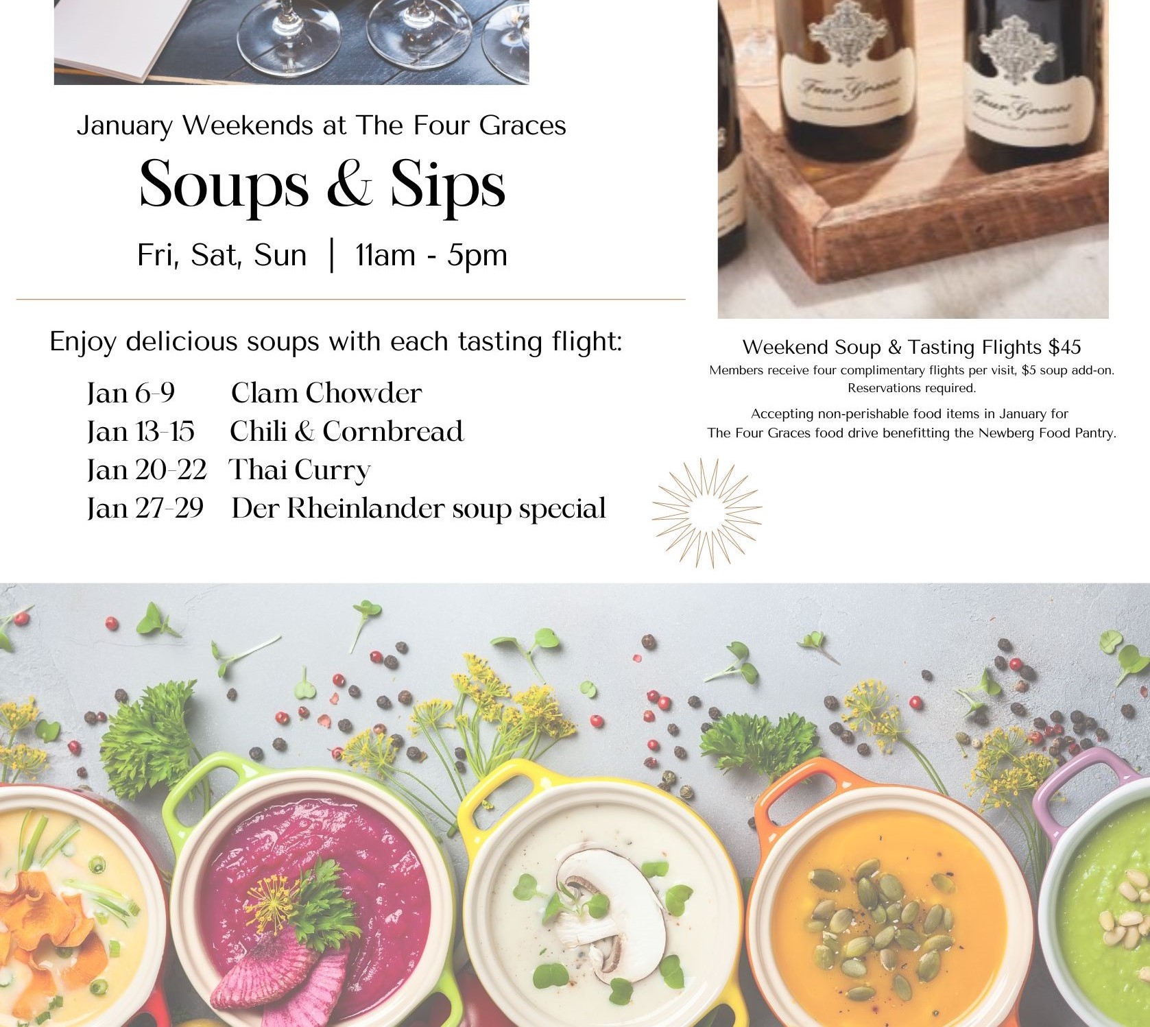 January 'Soups & Sips' Foley Food and Wine Society