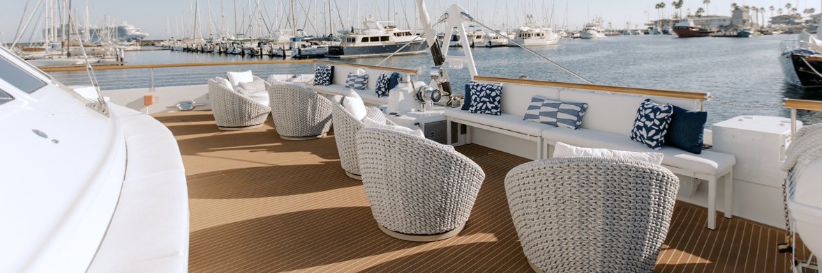 Furniture on a boat deck