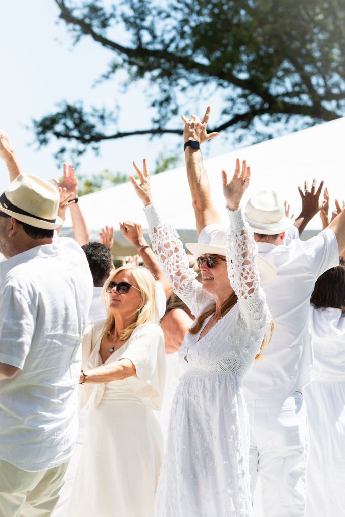 Chalk Hill White Party 2024 - guests dancing closeup