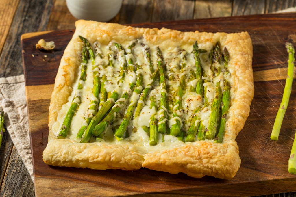 Homemade Baked Puff Pastry Asparagus Tart