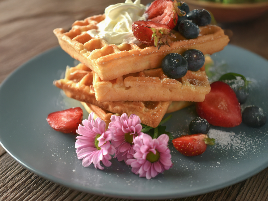 Buttermilk Waffles with Fresh Berries & Whipped Cream