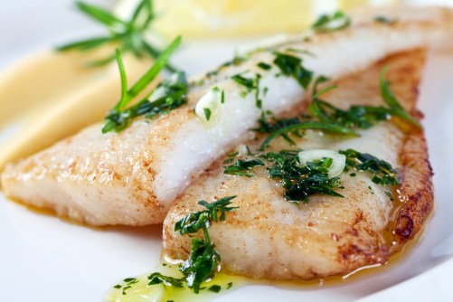 Closeup photograph of white fish