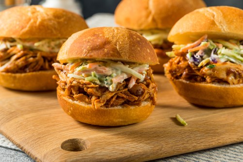 Homemade Barbecue Pulled Chicken Sliders