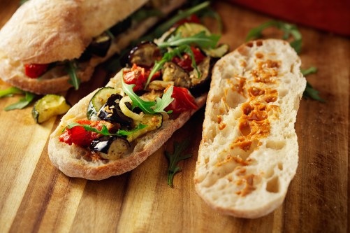 Healthy Vegan roasted vegetable sandwich