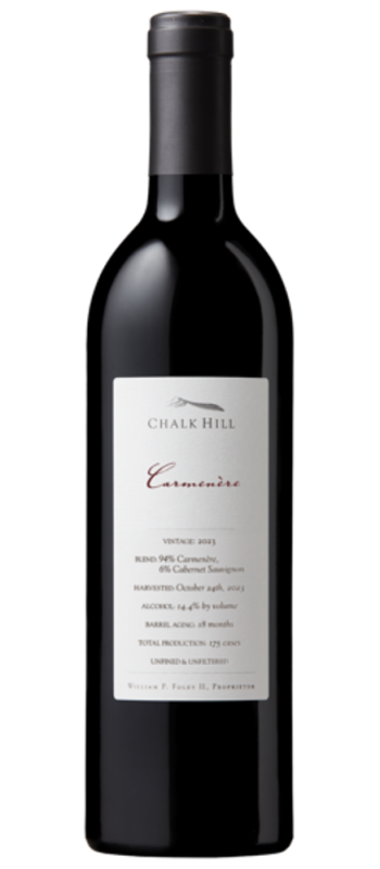 carmenere 2023 chalk hill bottle shot