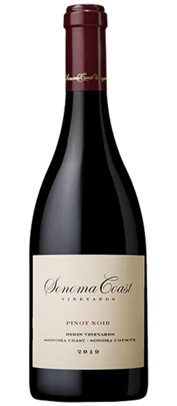 hedin vineyards pinot noir 2019 sonoma county bottle shot