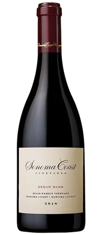 koos family vineyard pinot noir 2018 sonoma county bottle shot
