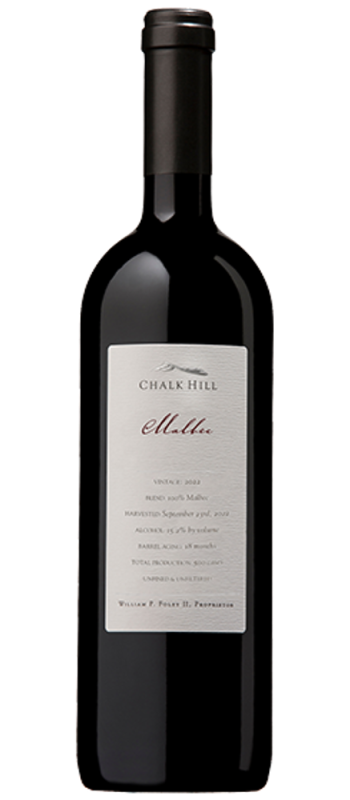 malbec 2022 chalk hill bottle shot
