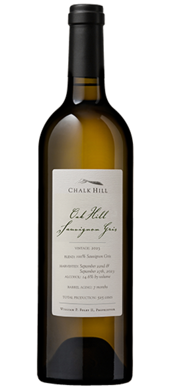 oak hill sauvignon gris 2023 chalk hill bottle shot
