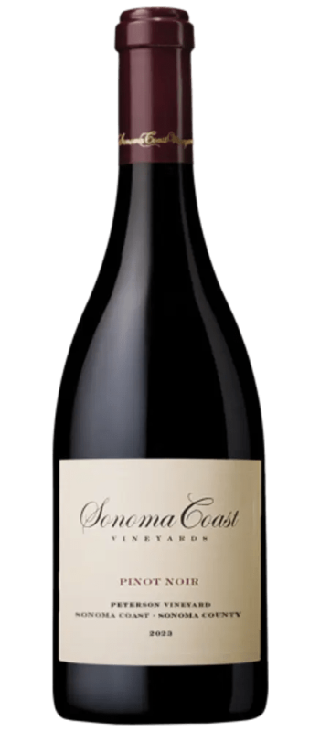 peterson vineyard pinot noir 2023 sonoma coast bottle shot